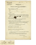 Scarce Marie Curie Signed Document From Her Institut du Radium Laboratory -- Curie Signs Off on an Experiment in Her Lab